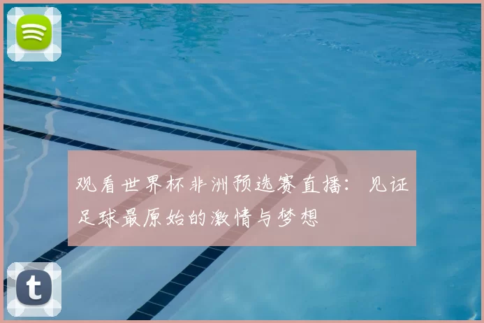 观看世界杯非洲预选赛直播：见证足球最原始的激情与梦想